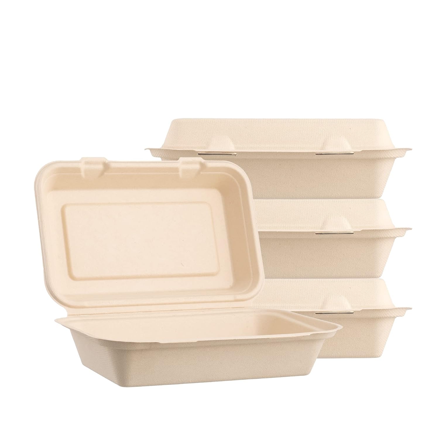 Pack 9 X 6" Disposable Single Compartment Clamshell Eco Containers