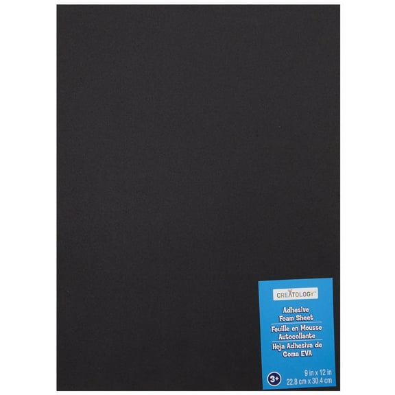 Creatology Pack: 9" x 12" Black Adhesive Foam Sheet - Great for Diagrams, School Projects, and Arts & Crafts - Bulk 24 Pack