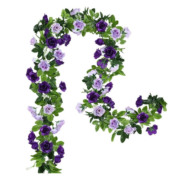 Pack Artificial Flower Garlands Fake Rose Vines Silk Flowers Hanging Rose Ivy For Wedding Arch Party Home Garden Wall Decor