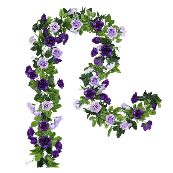 Pack Artificial Flower Garlands Fake Rose Vines Silk Flowers Hanging Rose Ivy For Wedding Arch Party Home Garden Wall Decor