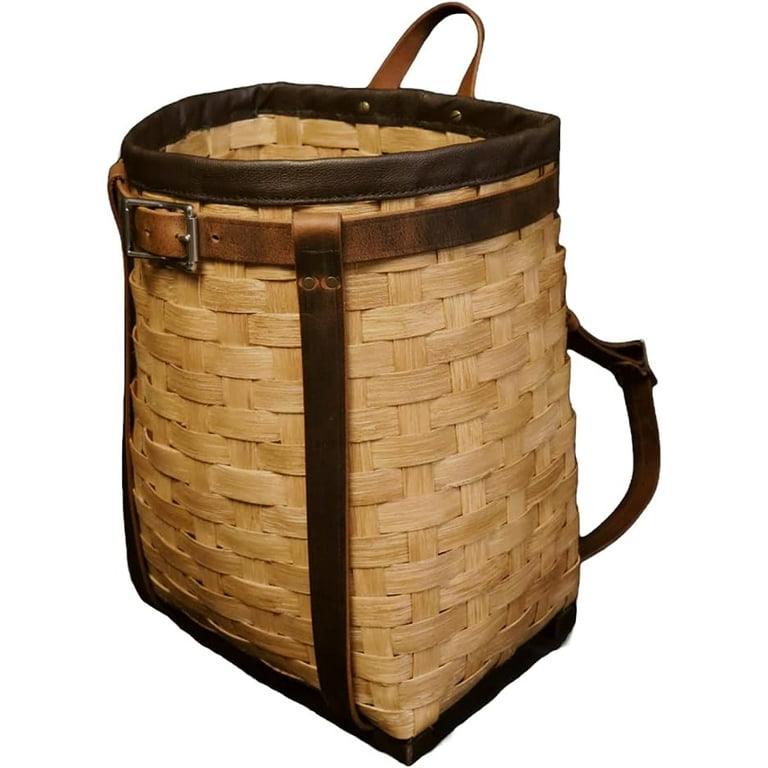 Pack Basket, Basket Backpack, Adirondack Style Hunting, Trapping, Guiding  Woven Basket Pack with Leather Straps