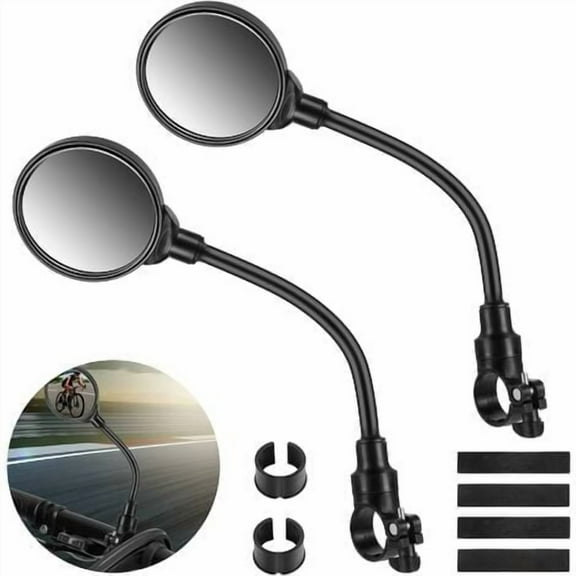 Pack Bike Rearview Mirrors for 22-32mm Handlebar, 3D Safety Mirrors, 360° Adjustable and Rotatable for Bicycle, E-Bike, Moped