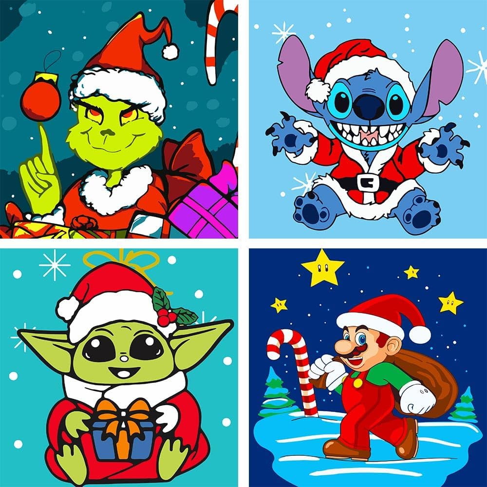 Pack Christmas Paint by Numbers for Kids Ages 48 and 812 5D DIY