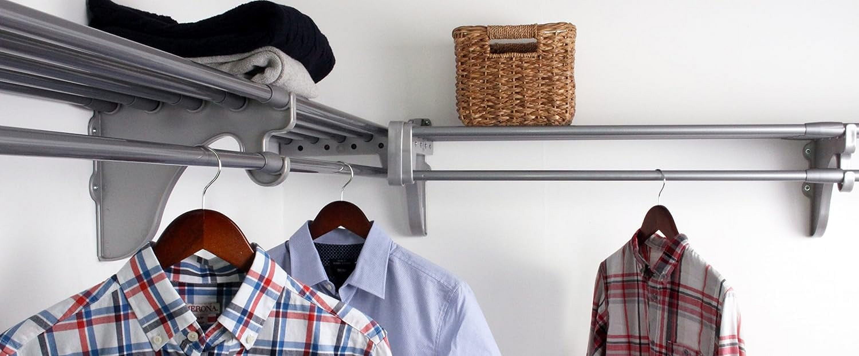 Pack Expandable Closet Shelf With Hanging Rod (Each 40.5” To 73