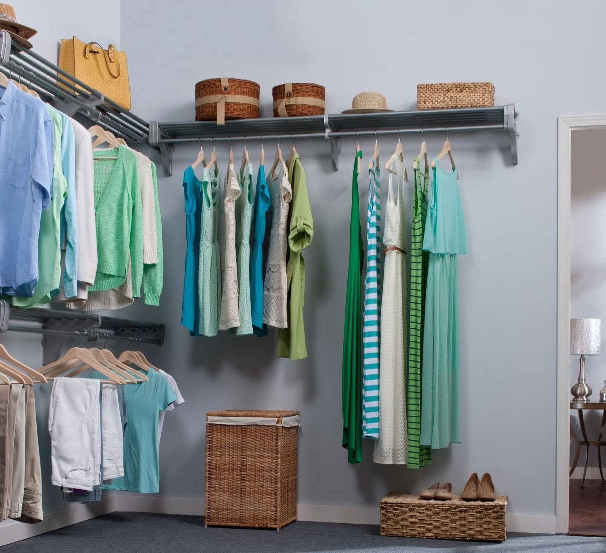 Pack Expandable Closet Shelf With Hanging Rod (Each 40.5” To 73