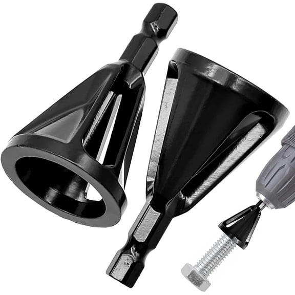 Pack External Deburring Tool For Drill, Stainless Steel Chamfer Tool, Fits Size 8-32 Bolts, Black