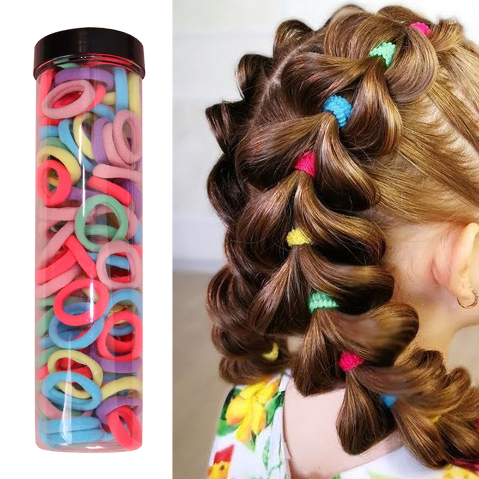 Teenitor Hair Ties,Hair Rubber Bands for Kids Girls Thin Small Hair  Elastics,Colors,300pcs