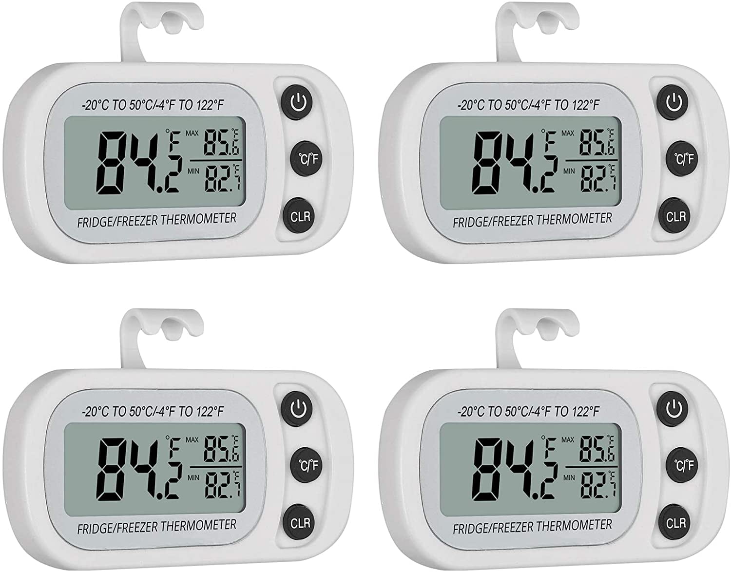Pack IPX3 Waterproof Digital Thermometer with LCD Display Max/Min Recording Function Wireless