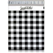 Pack It Chic - 10X13 (100 Pack) Gingham Plaid Poly Mailer Bags- Envelope Plastic Custom Mailing & Shipping Bags