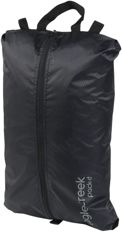 Pack-It Isolate Shoe Sack - Breathable Shoe Sack for Travel - Lightweight & Portable - Washable - Water-Resistant - Easy-Grab Zipper - Top Handle - Black