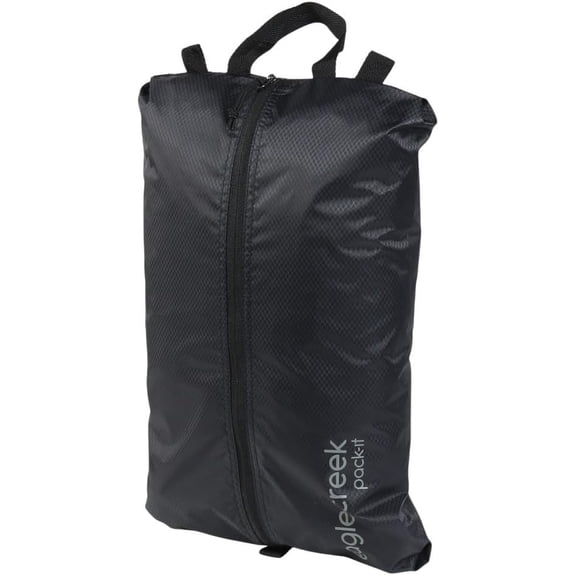 Pack-It Isolate Shoe Sack - Breathable Shoe Sack for Travel - Lightweight & Portable - Washable - Water-Resistant - Easy-Grab Zipper - Top Handle - Black