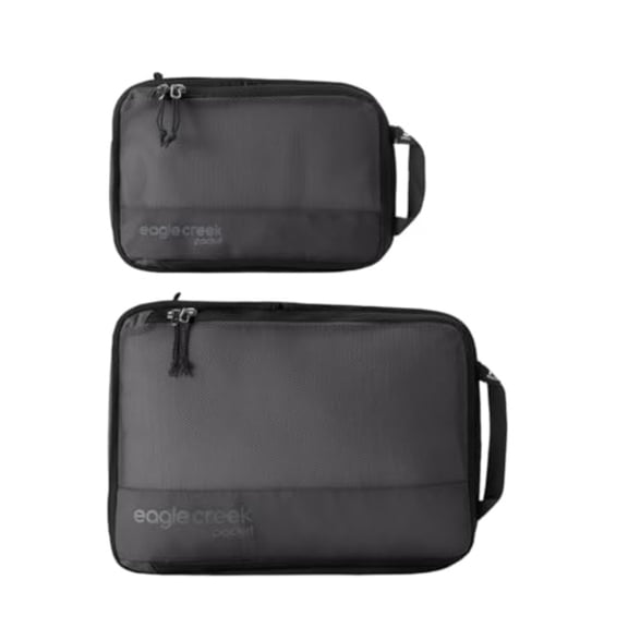 Pack-It Reveal Compression Cube - Lightweight Compression Cube for Optimizing Luggage Space - Convenient Top Handle - Easy-Grab Zipper - Washable - S/M Set - Black