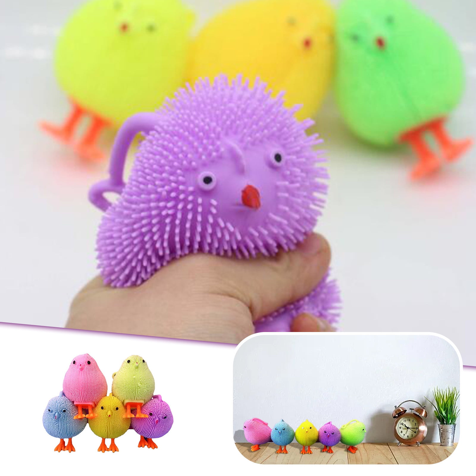 Pack LED Easter Chicken Glow Small Light Up Funky Flashing Bathtub