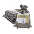 thumbnail image 1 of -Pack Large Linen Burlap & Organza Gift Bags w. Drawstrings (6.5x8.5 in, Gray) - Party Favors, Presents, Samples & Treats Mesh Pouch by The Display Guys, 1 of 4