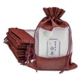 thumbnail image 1 of -Pack Large Linen Burlap & Organza Gift Bags w. Drawstrings (6.5x8.5 in, Maroon) - Party Favors, Presents, Samples & Treats Mesh Pouch by The Display Guys, 1 of 4