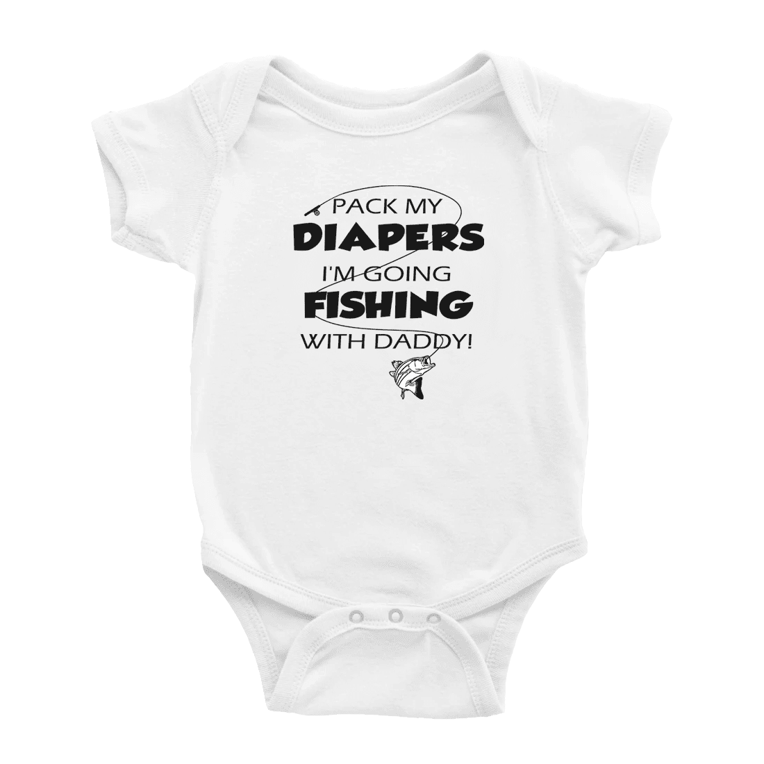 Pack My Diaper Bag I'm Going Fishing with Daddy! Cute Baby Boy Girl  Clothing Bodysuits