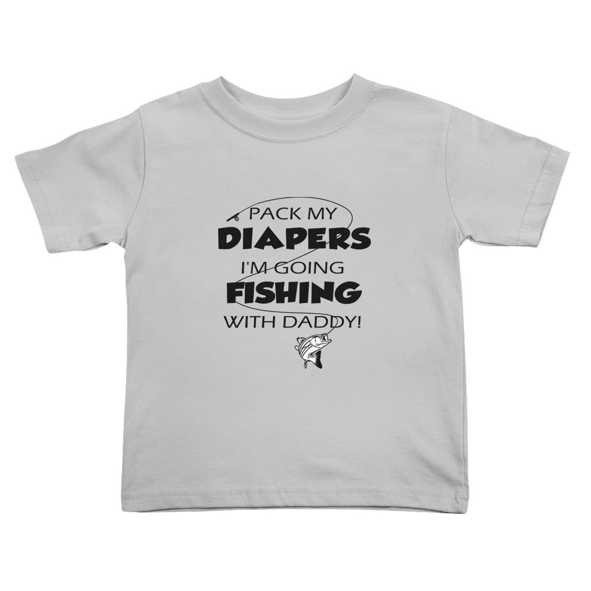 Pack My Diaper Bag I'm Going Fishing with Daddy! Cute Toddler T-Shirts for  Boys Girls (Gray, Youth L) 