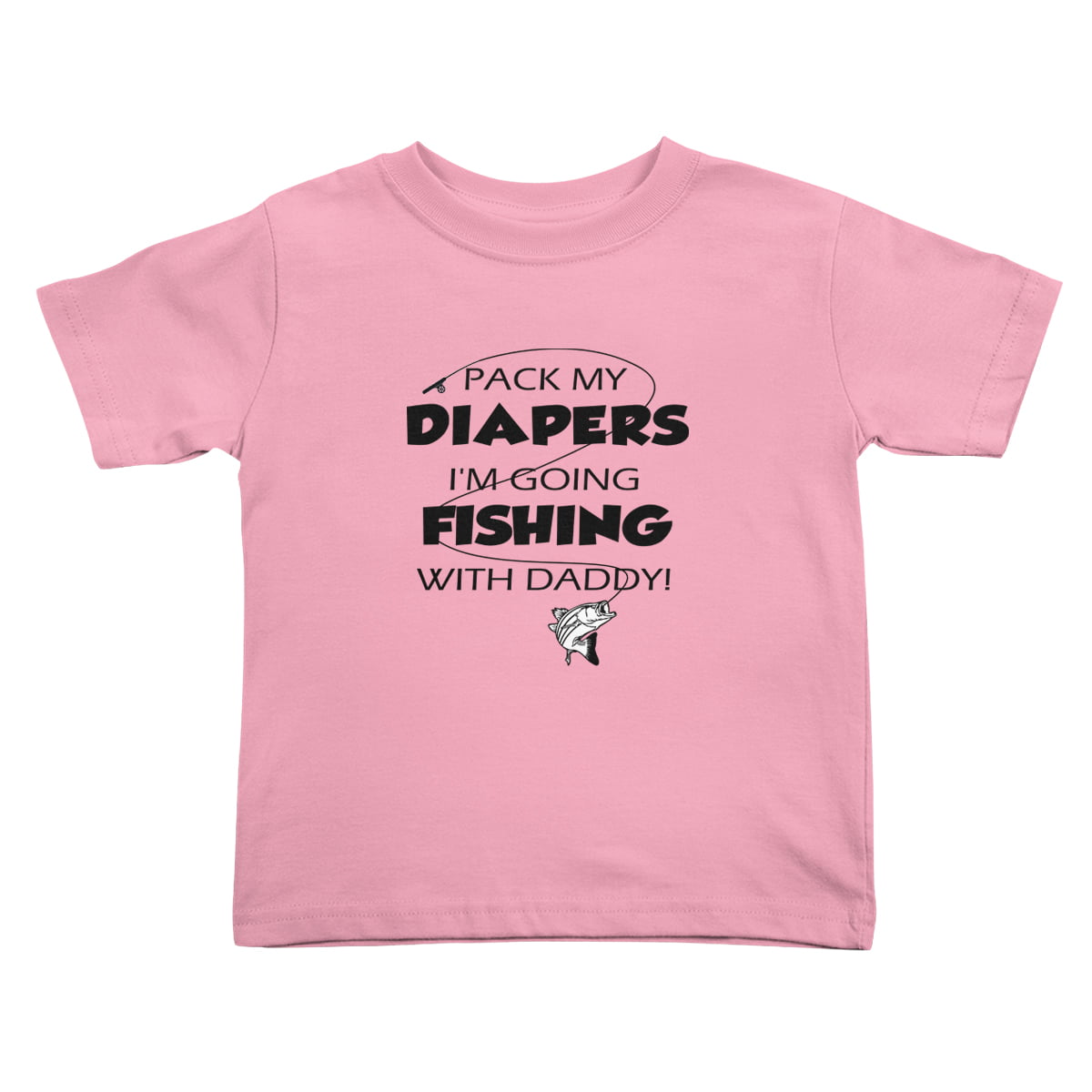 Pack My Diaper Bag I'm Going Fishing with Daddy! Cute Toddler T-Shirts for  Boys Girls (Gray, Youth L)