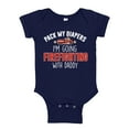 thumbnail image 1 of Pack My Diapers I'm Going Firefighting With My Daddy Baby Bodysuit One Piece 12 mo Navy Blue, 1 of 3