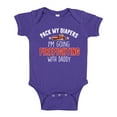 thumbnail image 1 of Pack My Diapers I'm Going Firefighting With My Daddy Baby Bodysuit One Piece 12 mo Purple, 1 of 3