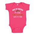 thumbnail image 1 of Pack My Diapers I'm Going Firefighting With My Papa Baby Bodysuit One Piece NB Cyber Pink, 1 of 3