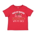 thumbnail image 1 of Pack My Diapers I'm Going Firefighting With My Uncle Toddler T-Shirt 3T Red, 1 of 3