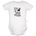 thumbnail image 1 of Pack My Diapers I'm Going HUNTING With Daddy Funny Rompers For Babies, Newborn Baby Unisex Bodysuits, Infant Jumpsuits, Toddler 0-24 Months Kids One-Piece Oufits (White, 18-24 Months), 1 of 4
