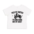 thumbnail image 1 of Pack My Diapers I'm Going Riding With Daddy ATV Four Wheeler Toddler T-Shirt 3T White, 1 of 3