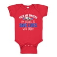 thumbnail image 1 of Pack My Diapers I'm Going To Save Lives With Daddy Baby Bodysuit One Piece 12 mo Red, 1 of 3