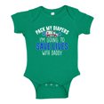 thumbnail image 1 of Pack My Diapers I'm Going To Save Lives With Daddy Baby Bodysuit One Piece NB Kelly Green, 1 of 3