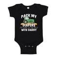 thumbnail image 1 of Pack My Diapers I'm Going To The Field With Daddy Baby Bodysuit One Piece 18 mo Black, 1 of 3