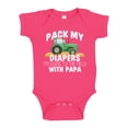 thumbnail image 1 of Pack My Diapers I'm Going To The Field With Papa Baby Bodysuit One Piece 12 mo Cyber Pink, 1 of 3