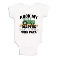 thumbnail image 1 of Pack My Diapers I'm Going To The Field With Papa Baby Bodysuit One Piece 6 mo White, 1 of 3