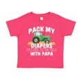 thumbnail image 1 of Pack My Diapers I'm Going To The Field With Papa Toddler T-Shirt 4T Cyber Pink, 1 of 3