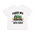 thumbnail image 1 of Pack My Diapers I'm Going To The Field With Papa Toddler T-Shirt 4T White, 1 of 3