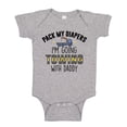 thumbnail image 1 of Pack My Diapers I'm Going Towing With Daddy Baby Bodysuit One Piece NB Athletic Heather, 1 of 3