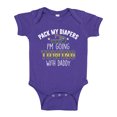 thumbnail image 1 of Pack My Diapers I'm Going Towing With Daddy Baby Bodysuit One Piece NB Purple, 1 of 3