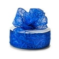 thumbnail image 1 of Pack Of 1, 2.5" x 50 Yds Wired Royal Blue Sheer W/Swirls Ribbon 100% Nylon, 1 of 1