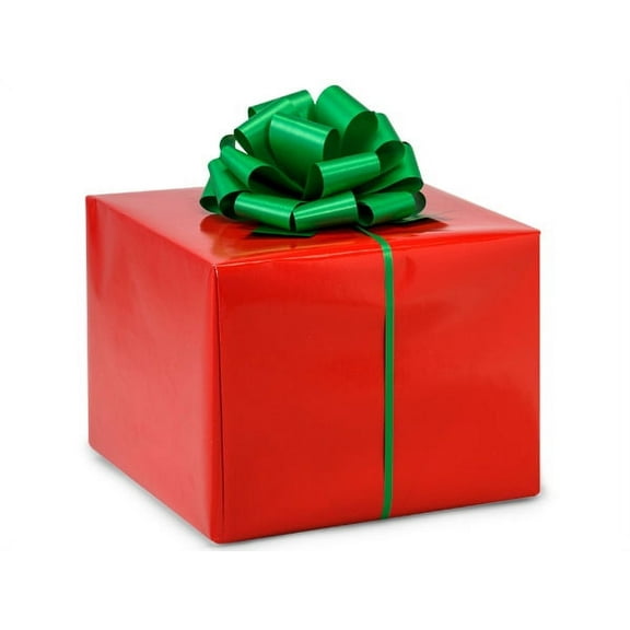 Pack Of 1, 24" X 417' Red Solid Gloss Color Gift Wrap Paper Roll For 175 -200 Gifts Made In USA