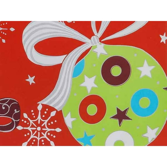 Pack Of 1, 24" x 85' Christmas Ornaments Gift Wrap Convenience Roll For Approximately 50 Gifts Made in USA