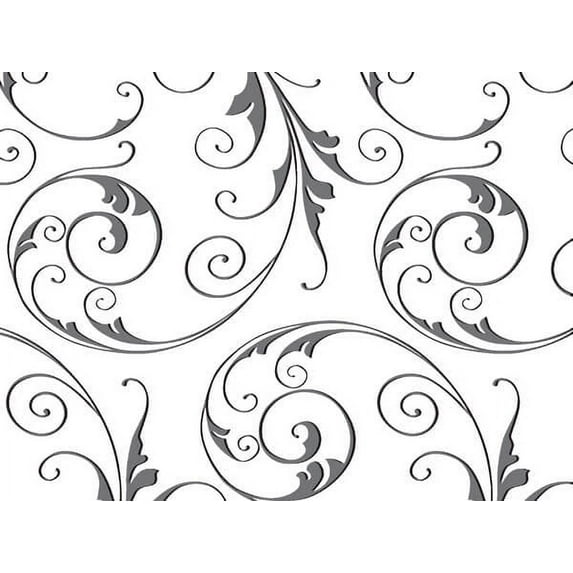 Pack Of 1, 30"X100' Jewel Swirl Frosted Black Classic Print Cello Rolls 1.0 Mil Made In USA