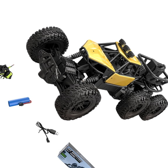 Pack Of 1 Alloy Six Wheel Drive Remote Control Off Road Car With High Motors For Vertical Climbing On Rocks Sand And