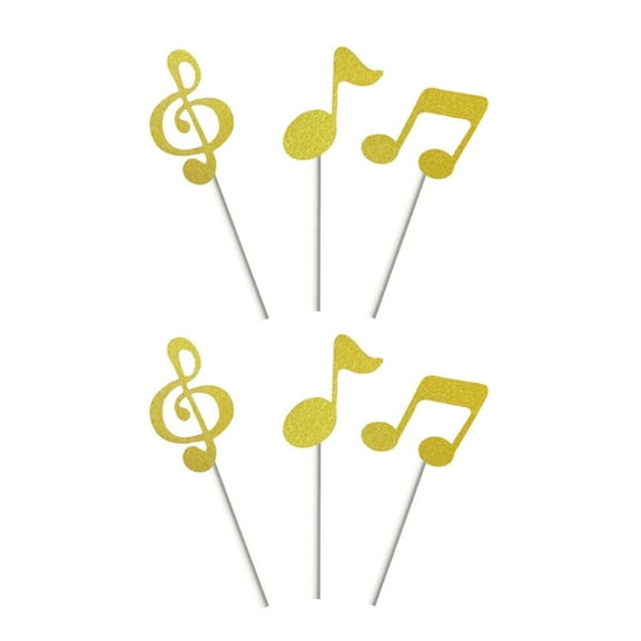 Pack Of 1 Music Cake Toppers Colorful Eighth Note Cupcake Insert For Themed Parties Paper Food Safe Decoration