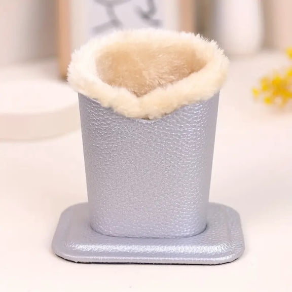 Pack Of 1 Plush Lined Glasses Holder Protective Glasses Case For Desk Or Bedside Table Silver