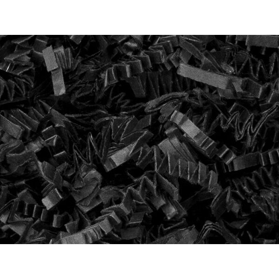 Pack Of 1, Solid Black Crinkle Cut Paper Shred (Spring Fill / Zig Fill) 1/8" Wide 10 Lb Made In USA