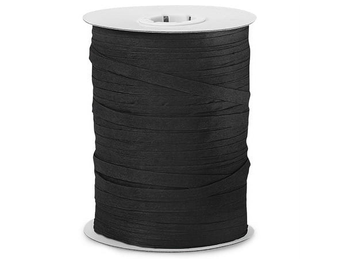 Pack Of 1, Solid Black Paper Raffia Ribbon 1/4" - 1.25" Width 100 Yard Roll 100% Natural Fibers