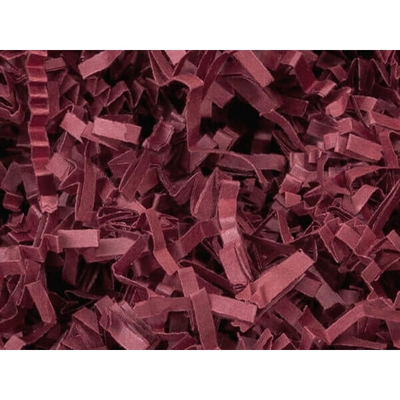 Pack Of 1, Solid Burgundy Crinkle Cut Paper Shred (Spring-Fill / Zig Fill) 1/8" Wide 8 Oz Made In USA