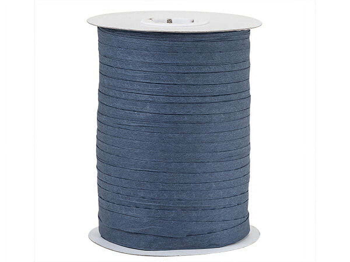 Pack Of 1, Solid Cool Navy Blue Paper Raffia Ribbon 1/4" - 1.25" Width 100 Yard Roll 100% Natural Fibers