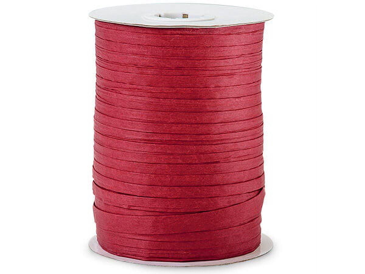 Red Wrapped Rippon Pack Of 1, Solid Deep Red Paper Raffia Ribbon 1/4