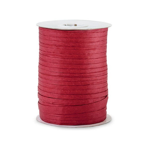 Pack Of 1, Solid Deep Red Paper Raffia Ribbon 1/4" - 1.25" Width 100 Yard Roll 100% Natural Fibers